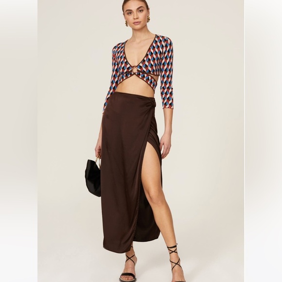 Ronny Kobo Geometric Knit Crop Top - Picture 1 of 8
